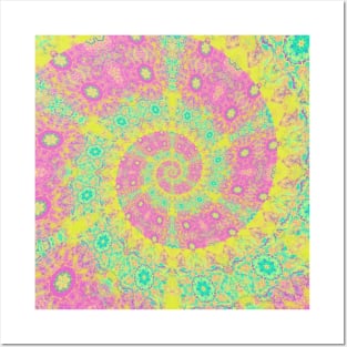 Orange Hippie Neon Spiral Posters and Art